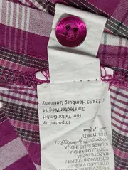 Vorschaubild 5 von Kinder Bluse Gr. 92/98 Lila Kariert Casual Baumwolle