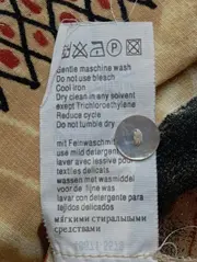 Vorschaubild 5 von Damen Bluse Vintage Grafik Muster Beige Kurzarm Gr. 40/M