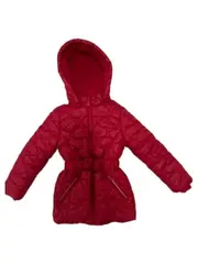 Vorschaubild 1 von Kinder Steppmantel Gr. 122 Rot Gesteppt mit Kapuze