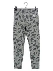 Vorschaubild 2 von Kinder Leggings Gr. 152 Grau Sportlich Grafisches Blattmuster Logo