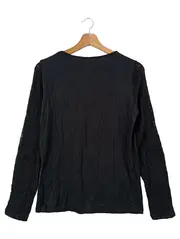 Vorschaubild 2 von Damen Langarmshirt Elegant Spitze Lochmuster Schwarz Gr. 38/M