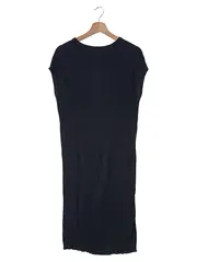 Vorschaubild 2 von Etuikleid Damen Gr. 36/S Schwarz Rippstrick Business Elegant Midi