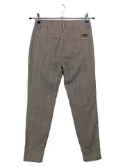 Vorschaubild 2 von Damen Stoffhose W24/32/XXS Braun Kariert Casual mit Seitenstreifen