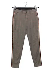 Vorschaubild 1 von Damen Stoffhose W24/32/XXS Braun Kariert Casual mit Seitenstreifen