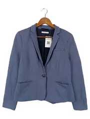 Vorschaubild 1 von Damen Blazer Gr. 38/M Blau Klassisch Business Baumwolle