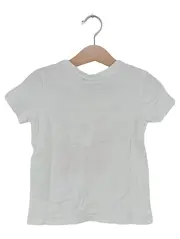 Vorschaubild 2 von Kinder T-Shirt Gr. 98 Weiß Blumen Schriftzug Baumwolle