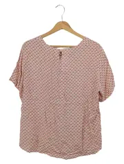 Vorschaubild 2 von Damen Bluse Rosa Punkte Einheitsgröße Kurzarm Casual