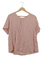 Vorschaubild 1 von Damen Bluse Rosa Punkte Einheitsgröße Kurzarm Casual