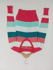 Vorschaubild 1 von Damen Pullover Gr. 34/XS Mehrfarbig Gestreift Casual Langarm Baumwolle