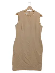 Vorschaubild 1 von Etuikleid Damen Gr. 40/L Beige Elegant Klassisch Wolle Angora