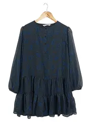 Vorschaubild 1 von Damen Freizeitkleid 36/S Mehrfarbig Florales Muster Rüschen Langarm