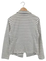 Vorschaubild 2 von Damen Blazer Gestreift Grau Gr. 38/M Casual Baumwolle Polyester