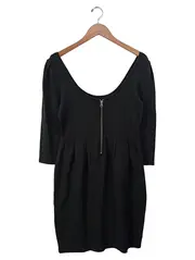 Vorschaubild 2 von Damen Freizeitkleid Gr. 38/M Schwarz Elegant Klassisch Viskose