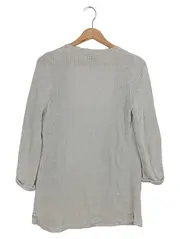 Vorschaubild 2 von Damen Strickjacke Gr. 34/XS Beige Leinen Baumwolle Klassisch Elegant