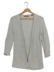 Vorschaubild 1 von Damen Strickjacke Gr. 34/XS Beige Leinen Baumwolle Klassisch Elegant