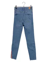 Vorschaubild 2 von Damen Destroyed Jeans Blau Gr. 36 mit Seitenstreifen Casual