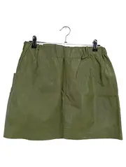 Vorschaubild 2 von Damen Lederrock Grün Gr. 38/M Minirock Vintage Streetwear