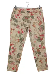 Vorschaubild 1 von Stoffhose Damen Gr. 40 L Beige Blumenmuster Bohemian Freizeit