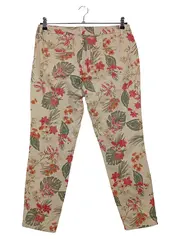 Vorschaubild 2 von Stoffhose Damen Gr. 40 L Beige Blumenmuster Bohemian Freizeit
