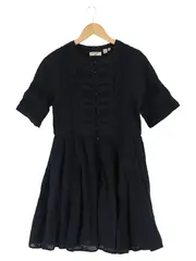 Vorschaubild 1 von Damen Freizeitkleid Gr. 36/S Schwarz Baumwolle Stickerei