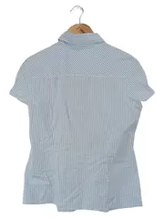 Vorschaubild 2 von Damen Bluse kariert Blau Gr. 40/M Kurzarm Casual