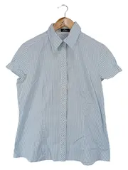 Vorschaubild 1 von Damen Bluse kariert Blau Gr. 40/M Kurzarm Casual