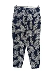 Vorschaubild 2 von Damen Stoffhose Gr. 42 Blau Floral Modern Casual