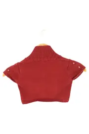Vorschaubild 2 von Kinder Strickjacke Bolero Rot Gr. 116 Klassisch Preppy Baumwolle