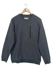Vorschaubild 1 von Herren Sweatshirt Grau Gr. 52/L Casual mit Reißverschluss-Tasche