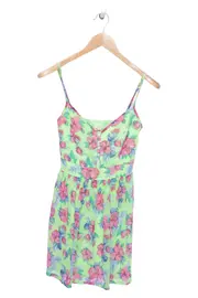 Vorschaubild 1 von Damen Freizeitkleid Gr. 36/S Grün Blumenmuster Trägerkleid Casual