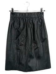 Vorschaubild 2 von Damen Lederrock Schwarz Gr. 34/XS Elegant Modisch Kunstleder