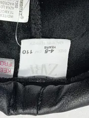 Vorschaubild 2 von Kinder Leggings 110 Schwarz Leder-Optik Casual Hose Mädchen