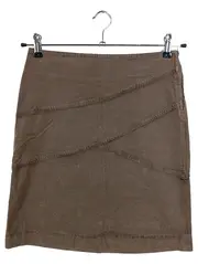 Vorschaubild 1 von Damen Minirock Gr. 36/S Braun Klassisch Elegant Baumwolle