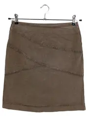 Vorschaubild 2 von Damen Minirock Gr. 36/S Braun Klassisch Elegant Baumwolle