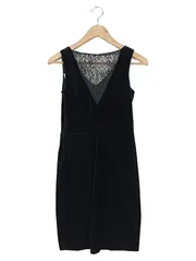 Vorschaubild 2 von Etuikleid Damen Gr. 34/XS Schwarz Elegant mit Spitze Business