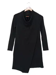 Vorschaubild 1 von Damen Blusenkleid Gr. 34/XS Schwarz Minimalistisch Asymmetrisches Kleid