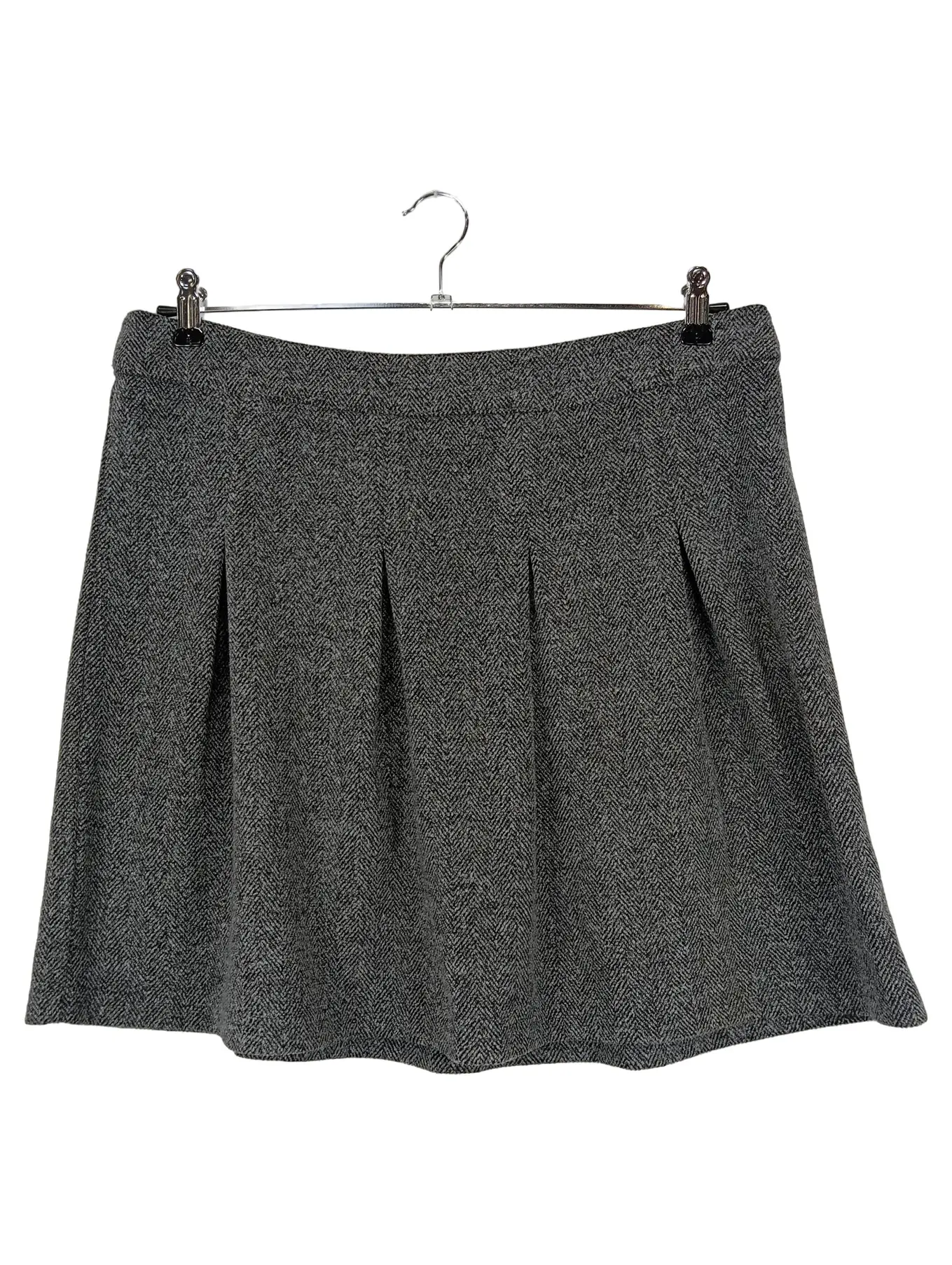KAFFE Faltenrock XL grau Midirock elegant