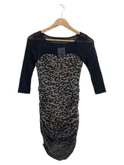 Vorschaubild 1 von Damen Etuikleid Gr. 34/XS Schwarz Leopard Elegant Party