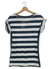 Vorschaubild 2 von Damen T-Shirt Gr. 34/XS Blau Weiß Gestreift Leinen Casual Maritim