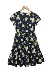 Vorschaubild 2 von Freizeitkleid Damen Gr. 34/XS Schwarz Blumenmuster Modern Casual