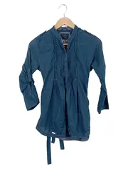 Vorschaubild 1 von Damen Hemdbluse Gr. 34/XS Blau Casual Vintage Baumwolle Langarm