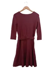 Vorschaubild 2 von Damen Freizeitkleid Rot Gr. 38;M Klassisch Elegant Viskose