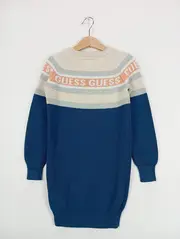 Vorschaubild 2 von Kinder Mädchen Pullover Gr. 116 Blau Streetwear Logo-Print