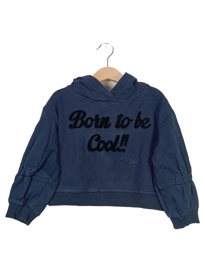 MONNALISA Kinder Kapuzenpullover 104 Blau Hoodie Born to be Cool!!