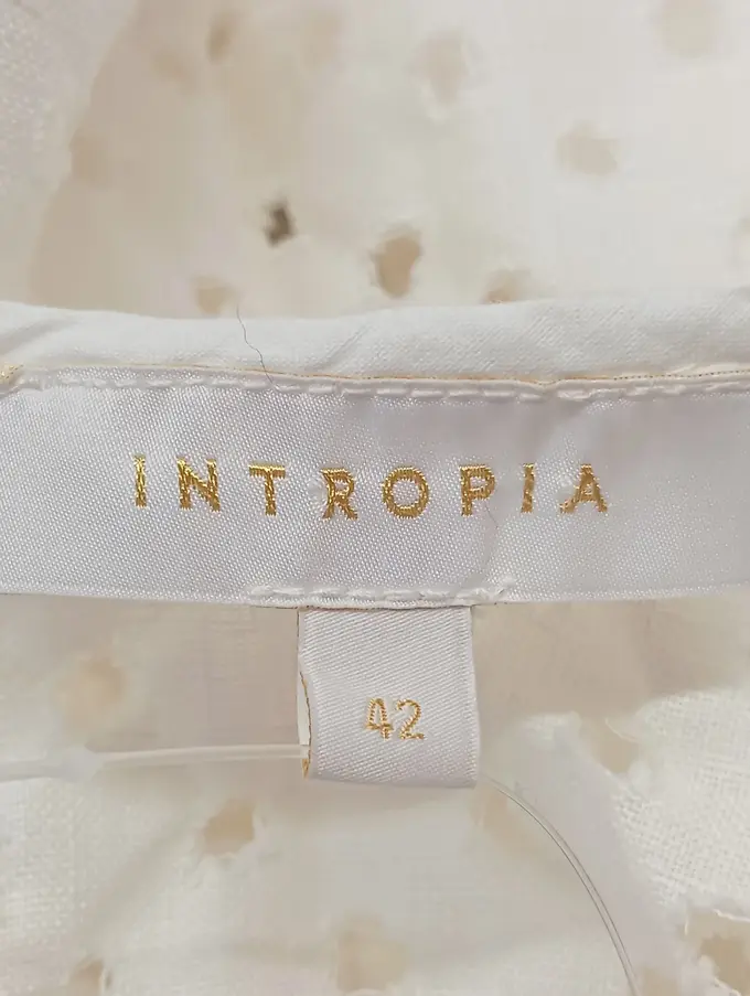 HOSS INTROPIA Blusenkleid Damen 42/XL Weiß Lochmuster Elegant