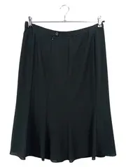 Vorschaubild 2 von Damen A-Linienrock Gr. 40/L Schwarz Elegant Polyester Midirock