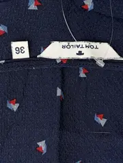 Vorschaubild 3 von Bluse Damen 36/S Blau Grafisch Kurzarm Casual Sommer