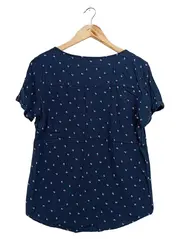 Vorschaubild 2 von Bluse Damen 36/S Blau Grafisch Kurzarm Casual Sommer