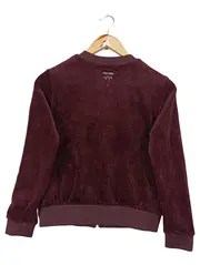 Vorschaubild 2 von Damen Sweatjacke Gr. 34/XS Rot Samt Streetwear Bomberjacke Reißverschluss