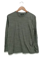 Vorschaubild 1 von Herren Langarmshirt Gr. 46/S Grün Melierter Baumwolle Casual Basic